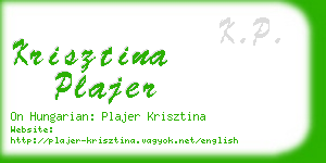 krisztina plajer business card